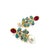 Bochic “Orient” Red Ruby, Blue Opal & Multi Color Fancy Sapphires Earrings Set In 18K Gold & Silver Natural Australian...