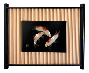 Wajima Lacquer Panel with Koi, 1970s