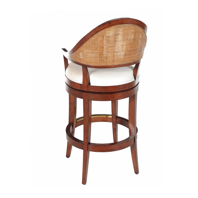 Walnut Swivel Bar Stool For Sale - Image 4 of 4