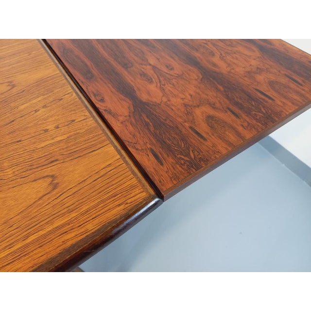 Tan Vintage Scandinavian Dining Table in Rosewood with Extensions, 1960s For Sale - Image 8 of 16