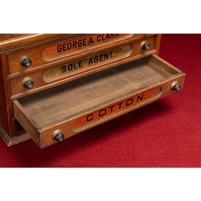 Late 19th Century Mercantile Countertop Wooden Spool Cabinet For Sale - Image 11 of 14
