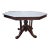 Victorian Style Marble Top Dining Table Octangle White Carrara Marble With Brown Mahogany Base For Sale