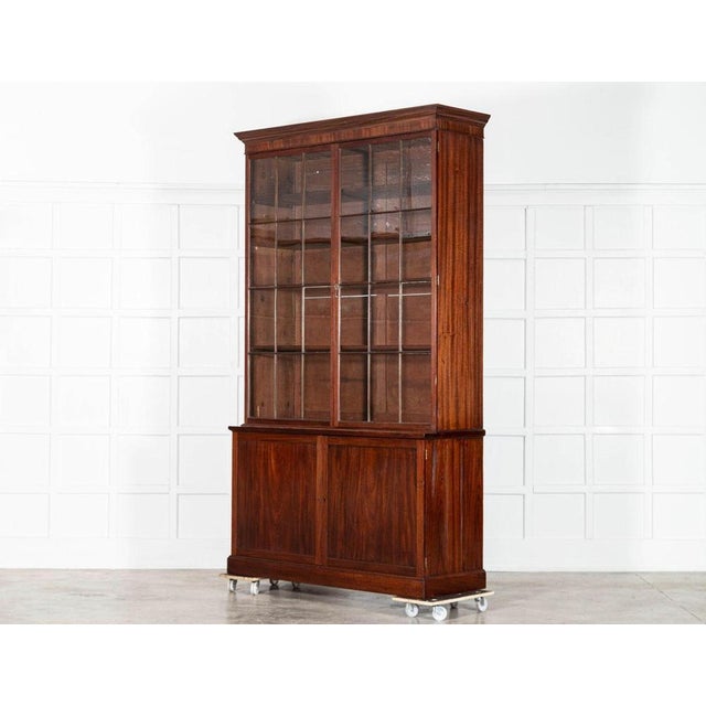 Early 19th Century Monumental Irish Georgian Mahogany Glazed Bookcase, 1810 For Sale - Image 5 of 14