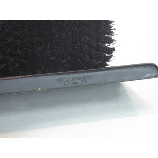 1930s Brush Horse Head Bronze Chromed Holder Lather & Real Hair Art Deco, 1935 For Sale - Image 5 of 12