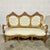 Rococo White Leather French Rococo Sofa – Gold Leaf Frame For Sale - Image 3 of 7