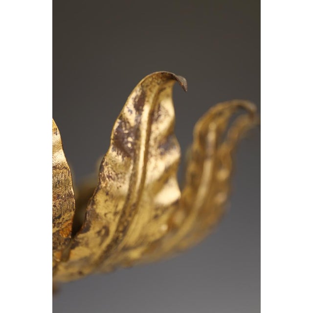 1950s Mid-Century Spanish Sunburst Ceiling Light in Gilt Iron, c.1950s by Unknown for Unknown For Sale - Image 5 of 17