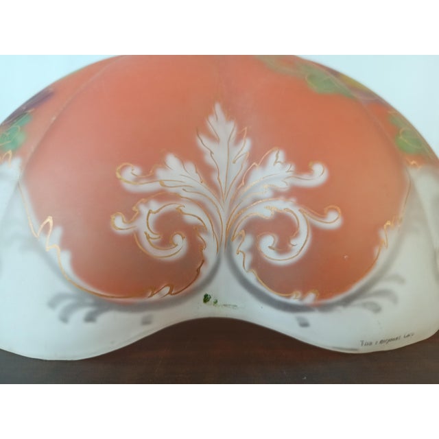 Art Nouveau Large Vintage Puffy "Oxford" Table Lamp Shade 14" Diameter For Sale - Image 3 of 14