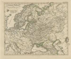 Engraved Map of Russia, 1858