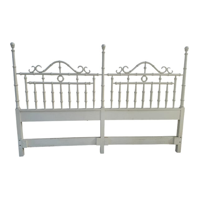 Omega Kensington Collection by Drexel, 60’s Faux Bamboo King Size Headboard For Sale