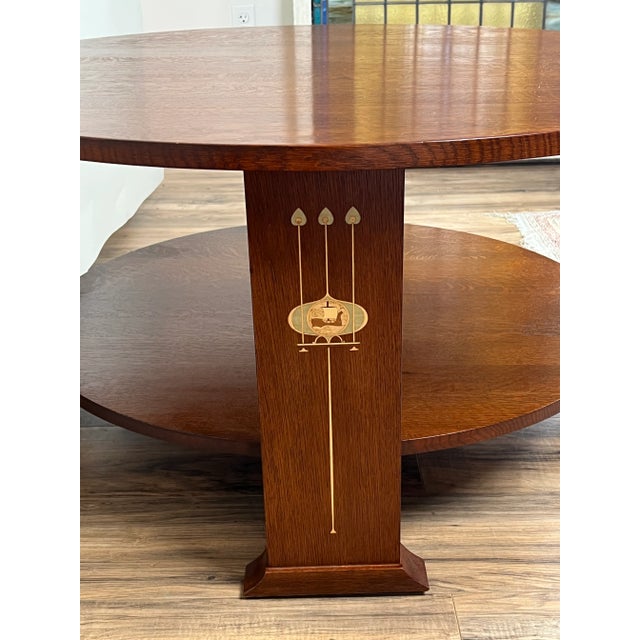 Brown Vintage Harvey Ellis by Stickley Oak Cocktail Table For Sale - Image 8 of 11