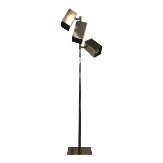 Vintage Koch and Lowy Chrome Three Can Floor Lamp For Sale