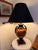 Vintage Frederick Cooper Chicago Faux Burl Urn Table Lamp – Black & Brass For Sale In Baltimore - Image 6 of 12