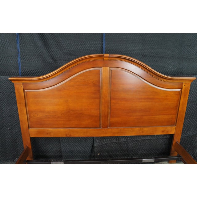 Late 20th Century Lexington French Louis Philippe Style Paneled Cherry Arched King Size Bed For Sale - Image 10 of 15
