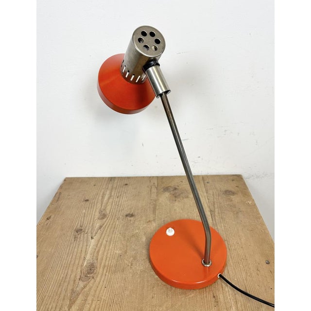 Metal Vintage Orange East German Table Lamp from Aka Electric, 1970s For Sale - Image 7 of 18