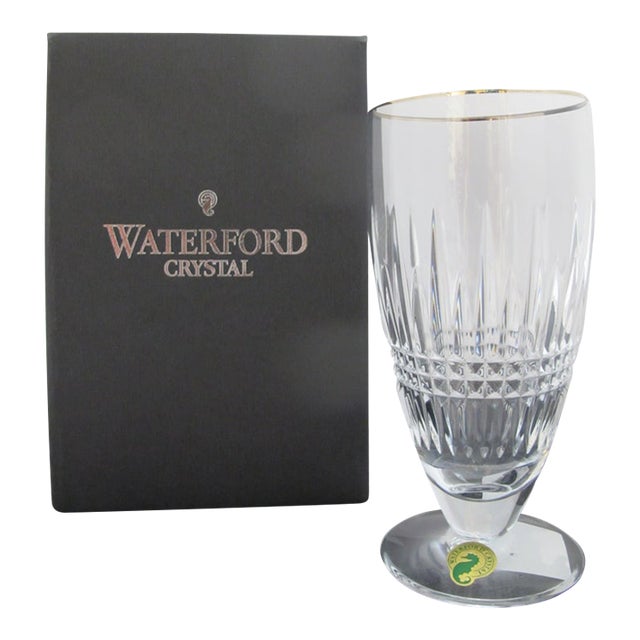 Waterford Crystal Lismore Diamond Platinum Iced Tea Glass Unused in Box For Sale