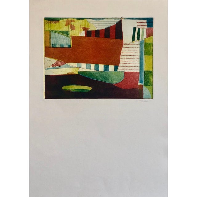 Contemporary Pierre Obando, Abstract Modernist Colorful Bold Monoprint Monotype Painting Print Pierre Obando, 1997 For Sale - Image 3 of 6