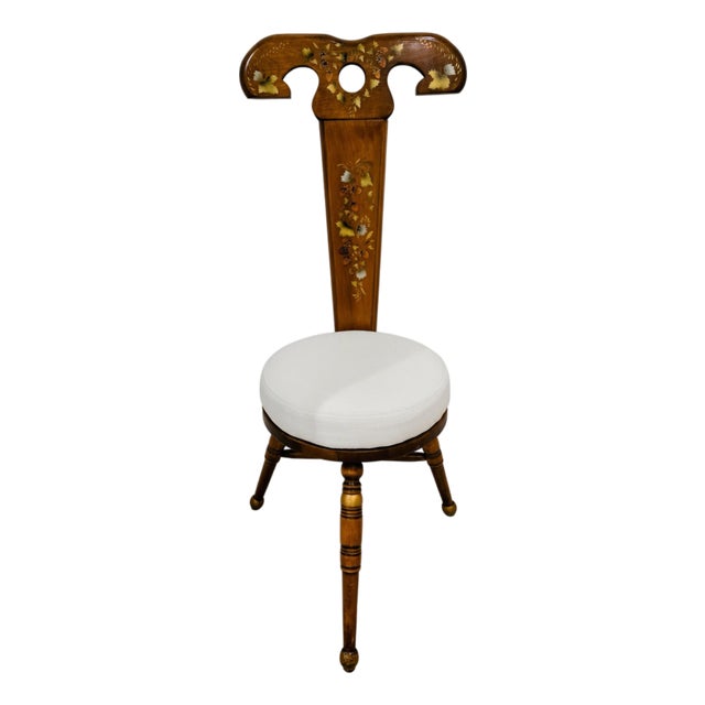 1960s Hand-Painted Ram Accent Chair – 3-Leg Maple, Standard Chair of Gardner For Sale