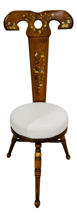 1960s Hand-Painted Ram Accent Chair – 3-Leg Maple, Standard Chair of Gardner