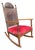 Mid 19th Century Victorian Aesthetic Movement Rocking Chair With Embossed Leather Back and Satyr Finials For Sale