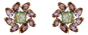 Olviya Studs Base Metal, Purple, Clip On