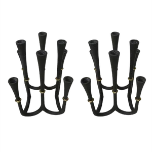Cast Iron and Brass Candleholders by Jens Quistgaard for Dansk Designs, 1960s, Set of 2