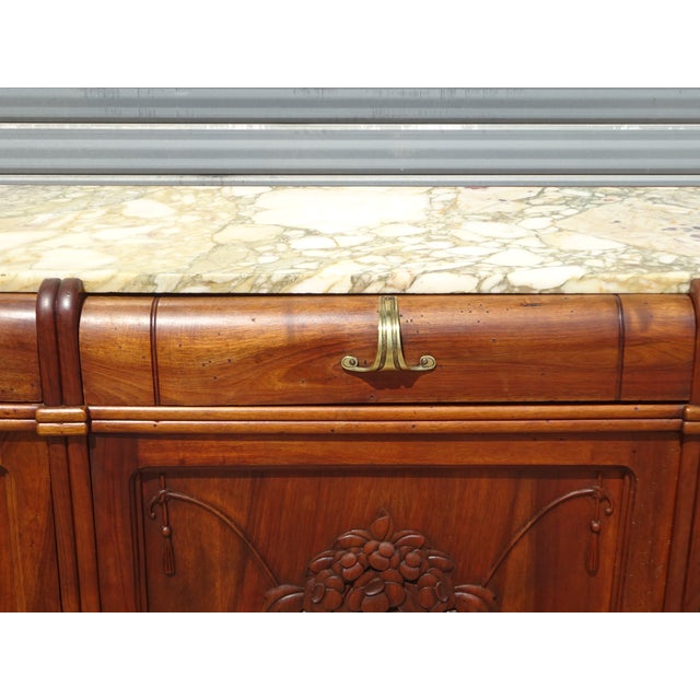 Vintage Art Deco Sideboard in Walnut and Marble, 1920s For Sale - Image 15 of 18