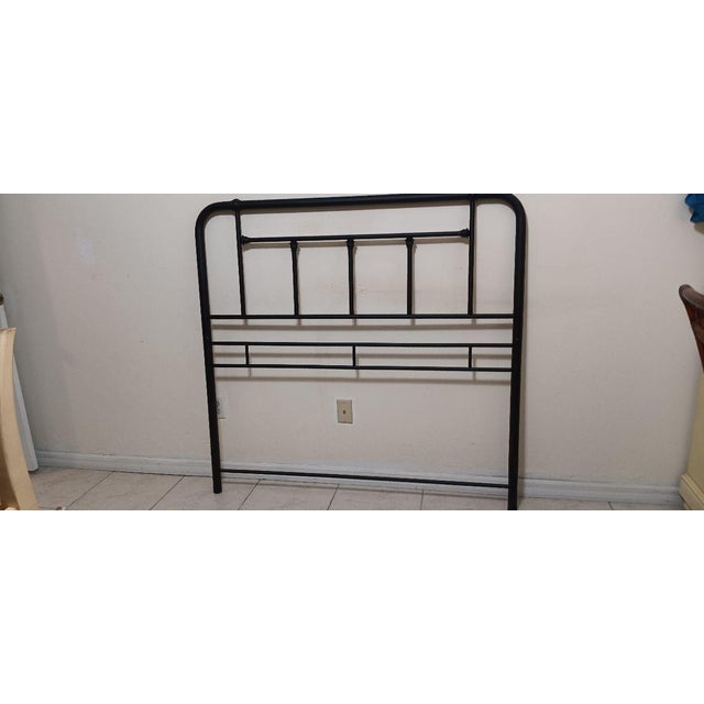 Metal 1990s Black Metal Traditional Headboard Full Size For Sale - Image 7 of 8