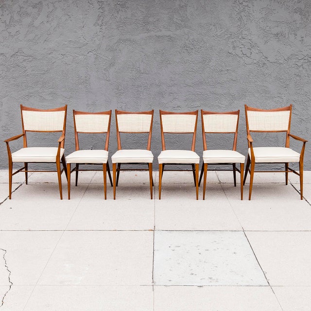 Vintage set of six dining chairs by Paul McCobb for Directional, models 7001 and 7009, made in the United States in the...