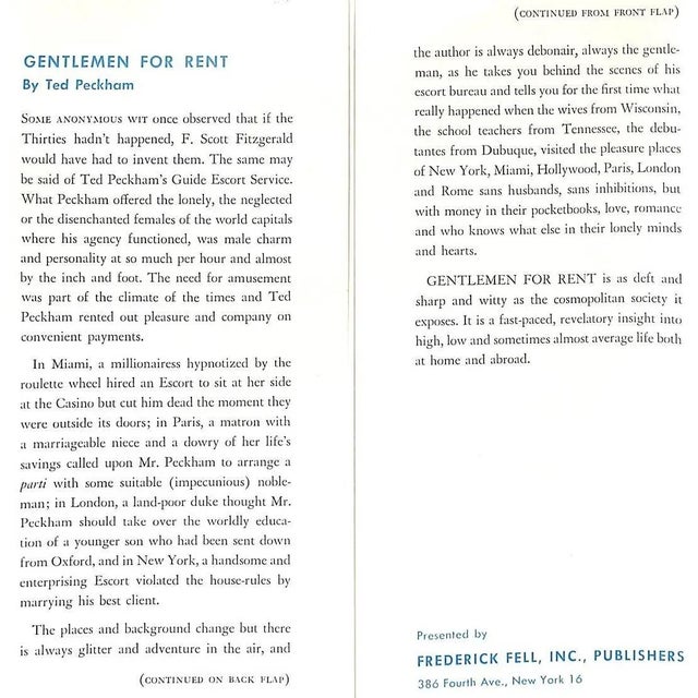 Paper "Gentlemen for Rent" 1955 Peckham, Ted For Sale - Image 7 of 7