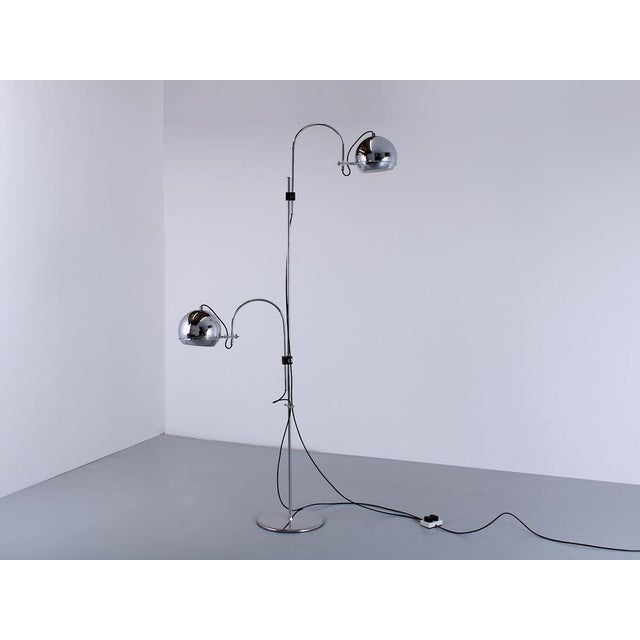 Adjustable Double Chrome Eyeball Globe Floor Lamp from Gepo, 1970s For Sale - Image 17 of 18