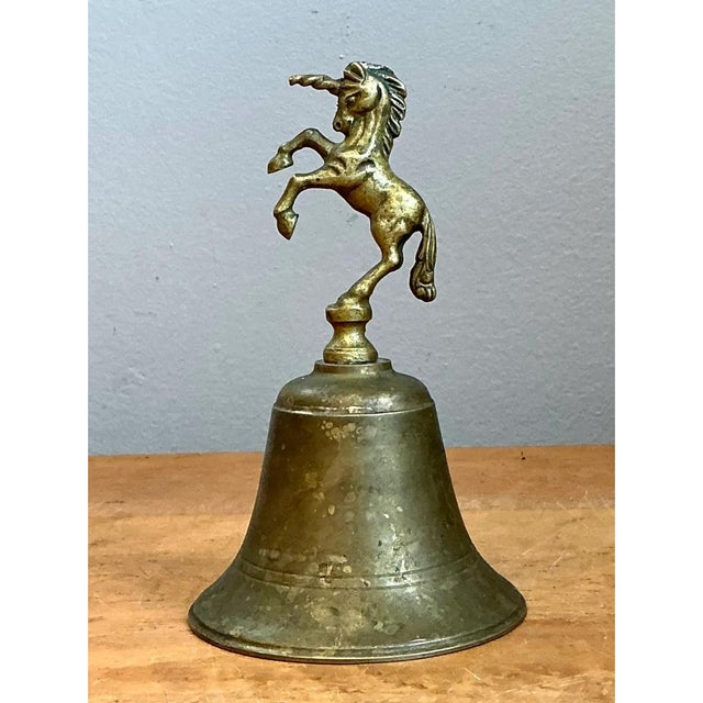 Vintage Brass Unicorn Bell For Sale - Image 13 of 13