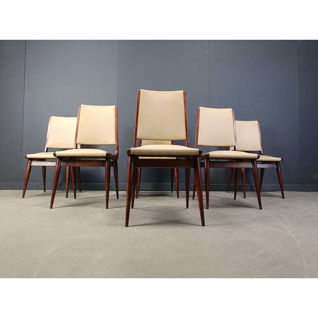 Wood Mid-Century Modern Italian Dining Chairs, 1950s, Set of 6 For Sale - Image 7 of 12