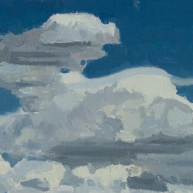 Gathering Form Study by Michael Magrin | Oil on Mounted Linen Landscape With Clouds For Sale - Image 4 of 10