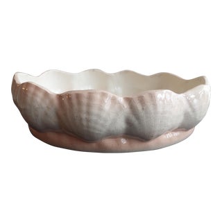 Vintage Pink Scallop Shell Planter For Sale