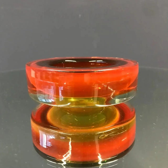 Vintage Orange Cigar Glass Ashtray For Sale - Image 6 of 7