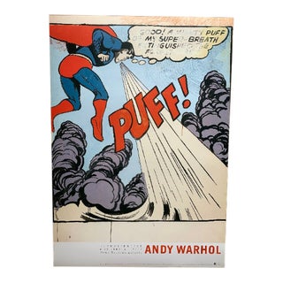 Andy Warhol Original 2001 Exhibition Poster Superman European Showcase For Sale