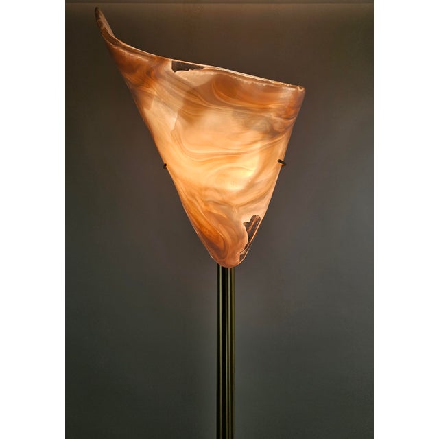 Brass and Pink Murano Glass Floor Lamp from La Murrina, 1970s For Sale - Image 3 of 11