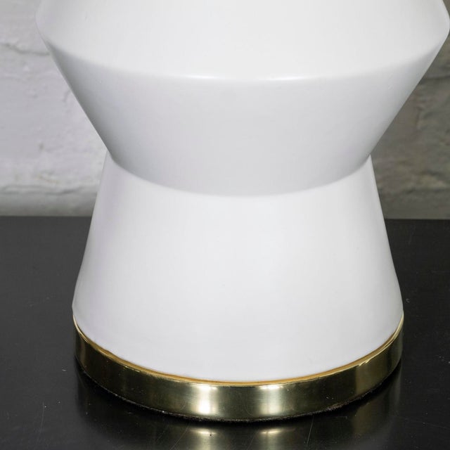 Pair of Angular Ceramic Table Lamps For Sale In New York - Image 6 of 8