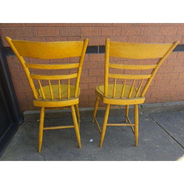 Pair of American Painted and Decorated Fancy Side Chairs, Branded "Warranted" For Sale - Image 4 of 8