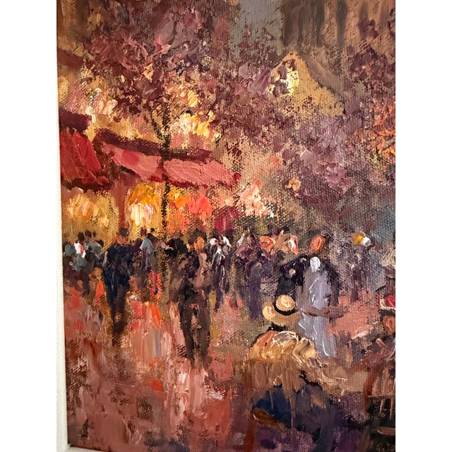 Paint Late 20th Century Maxwell Parsons Original Paris Street Scene Oil Painting in Custom Gallery Frame For Sale - Image 7 of 14