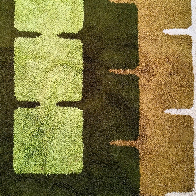 Beige Space Age Geometric Rug in Wool, Italy, 1970s For Sale - Image 8 of 14