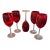 1990s Ruby Red Wine Glasses- Set of 5 For Sale