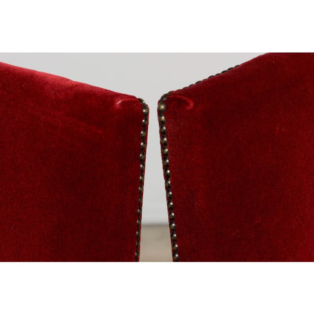 Antique French Louis XIII Style Maple Dining Chairs in Red Velvet - Set of 10 For Sale - Image 13 of 18