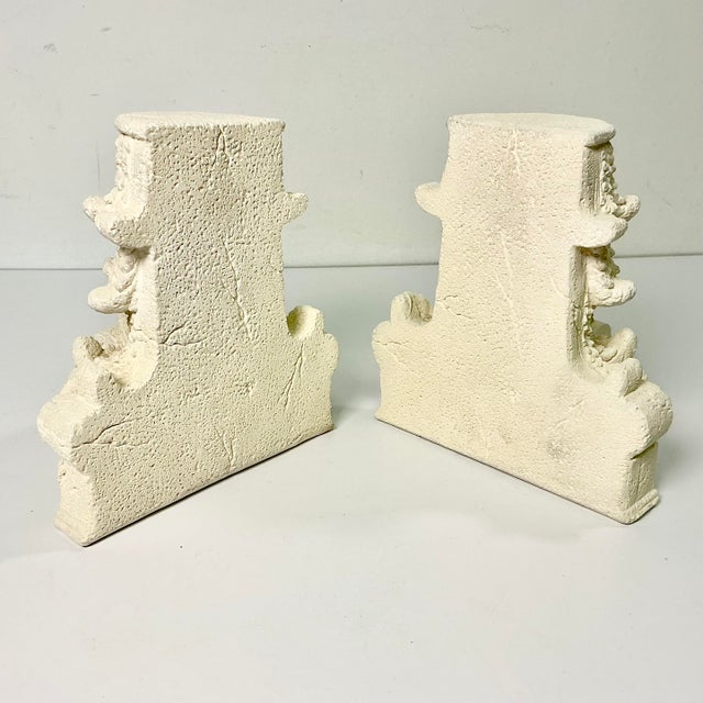 1988 Vintage Italian Corinthian Roman Empire Architectural Plaster Bookends - A Pair. For Sale - Image 9 of 16