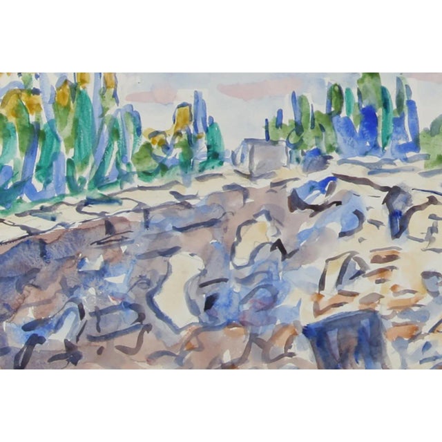 Impressionist Allen Tucker New England Landscape, Watercolor by Allen Tucker 1936 For Sale - Image 3 of 4