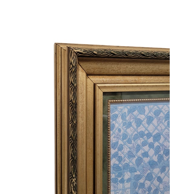 Sky Blue Large Pair of Botanical Prints, Framed For Sale - Image 8 of 11