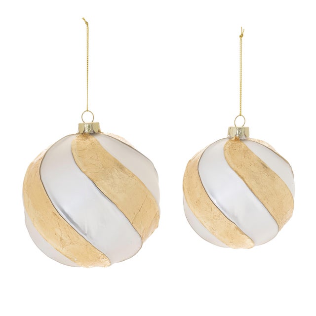 Kenneth Ludwig Chicago Distressed Glass Ball Ornament (Set of 6) For Sale - Image 4 of 7
