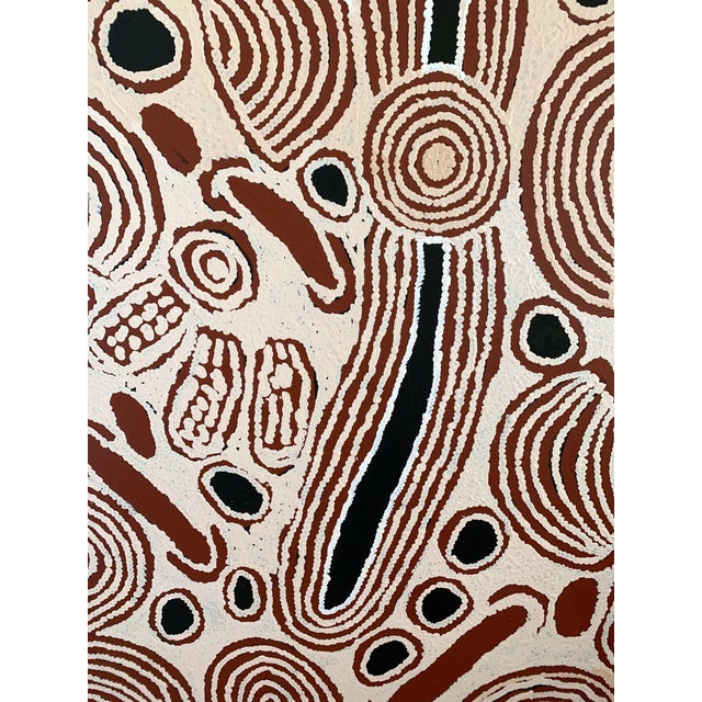 Textile Contemporary Painting by Australian Aboriginal Artist Ningura Napurrula For Sale - Image 7 of 10