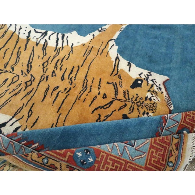 Textile Galerie Shabab Collection Early 20th Century Indian Pictorial Agra Carpet For Sale - Image 7 of 8