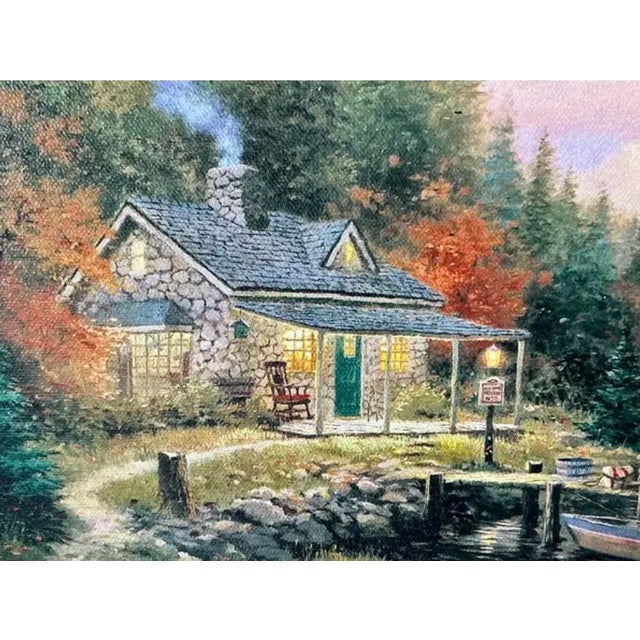 Textile Thomas Kinkade "The End of a Perfect Day" Limited Edition Canvas Classic For Sale - Image 7 of 14
